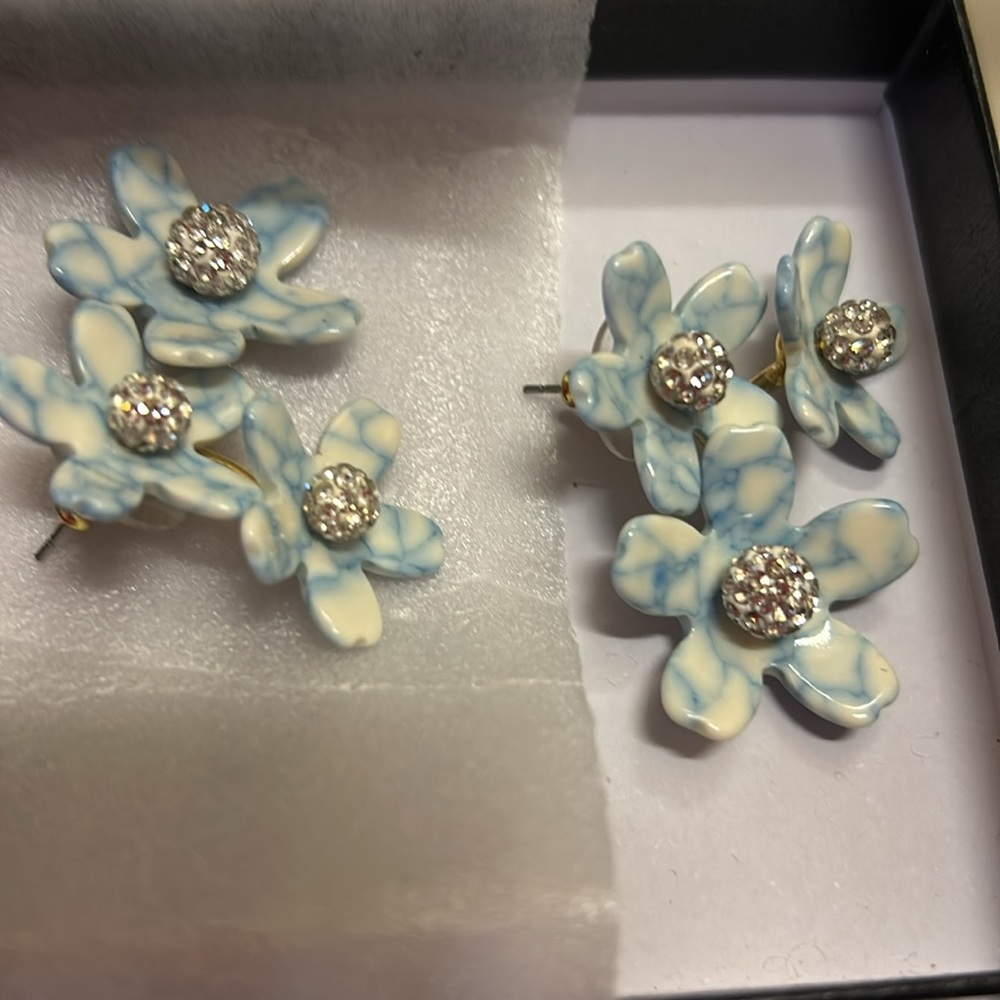 Anthropologie NWOT Lee Lee Sobieski beautiful flowers earrings. Never been worn
